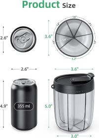 Large Pill Bottle Organizer, Supplement Organizer for Holding 6 Various Vitamins, Pill Box Case with Anti-Mixing & Wide Opening Design