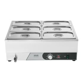 Commercial Food Warmer, 1500W Electric Stainless Steel Steam Food Warming with Lid