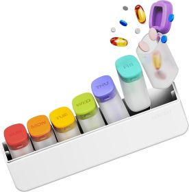 Weekly Pill Organizer 1 Time a Day - Travel Pill Box 7 Days, Large Medicine Pill Case Container for Daily Medication Vitamin Supplement Fish Oil