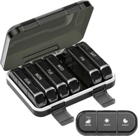 Weekly Pill Organizer 3 Times a Day, 7 Day Portable Pill Box for Pills, Vitamins, Fish Oil, Medication,