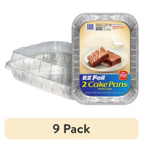 (9 pack) Disposable Cake Pans with Lids, 13 x 9 in., 2 Count