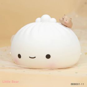 1pc Cute Dumpling Night Light; Silicone Cute Bun Lamp With Touch Control; Kawaii Nursery Light For Room Bedroom Home Decor; Valentine's Day Birth (Items: White Bear)