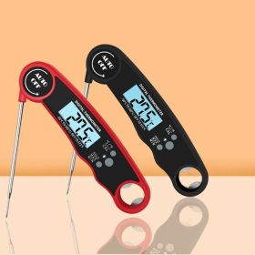 Digital Meat Thermometer with Probe - Waterproof;  Kitchen Instant Read Food Thermometer for Cooking;  Baking;  Liquids;  Candy;  Grilling BBQ & (Color: black)